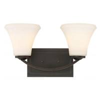 View 2 Light Mahogany Bronze Frosted Glass Shades Vanity Light Fixture