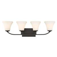 Nuvo Lighting 4 Light Mahogany Bronze Frosted Glass Shades Vanity Light Fixture