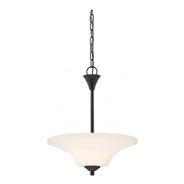 2 Light Mahogany Bronze Frosted Glass Shade Pendant Light Fixture