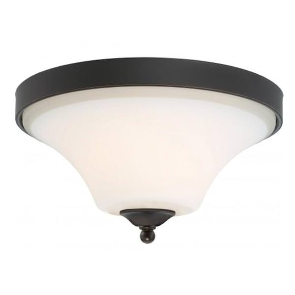 2 Light Mahogany Bronze Frosted Glass Shade Ceiling Light Fixture