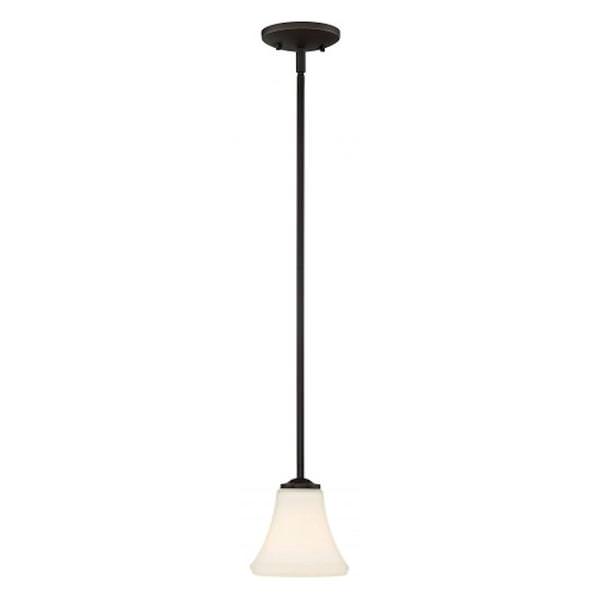 1 Light Mahogany Bronze Frosted Glass Shade Mini Pendant Light Fixture