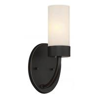 Nuvo Lighting 1 Light Mahogany Bronze Frosted Glass Shade Vanity Light Fixture