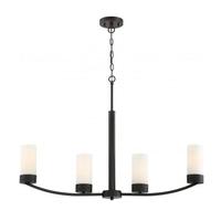 View 4 Light Mahogany Bronze Frosted Glass Shades Island Pendant Light Fixture