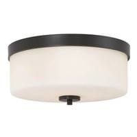 View 2 Light Mahogany Bronze Frosted Glass Shade Ceiling Light Fixture