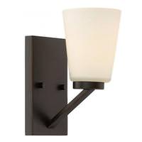 Nuvo Lighting 1 Light Mahogany Bronze Frosted Glass Shade Vanity Light Fixture