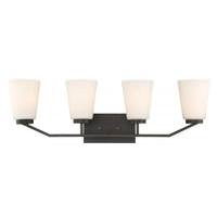 Nuvo Lighting 4 Light Mahogany Bronze Frosted Glass Shades Vanity Light Fixture