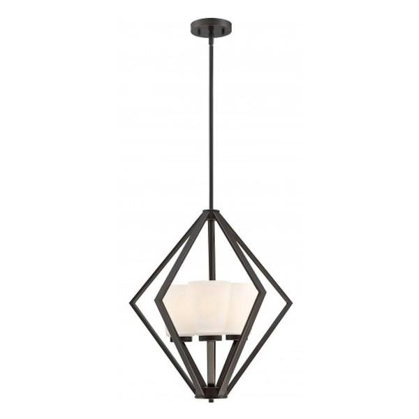 3 Light Mahogany Bronze Frosted Glass Shades Pendant Light Fixture