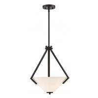 View 2 Light Mahogany Bronze Frosted Glass Shade Pendant Light Fixture