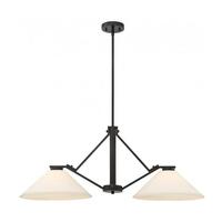 View 2 Light Mahogany Bronze Frosted Glass Shades Island Pendant Light Fixture