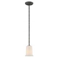 View 1 Light Iron Black Frosted Glass Shade Mini Pendant Light Fixture