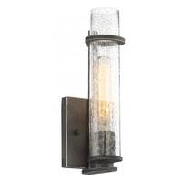 Nuvo Lighting 1 Light Iron Black Clear Seeded Glass Shades Vanity Light Fixture