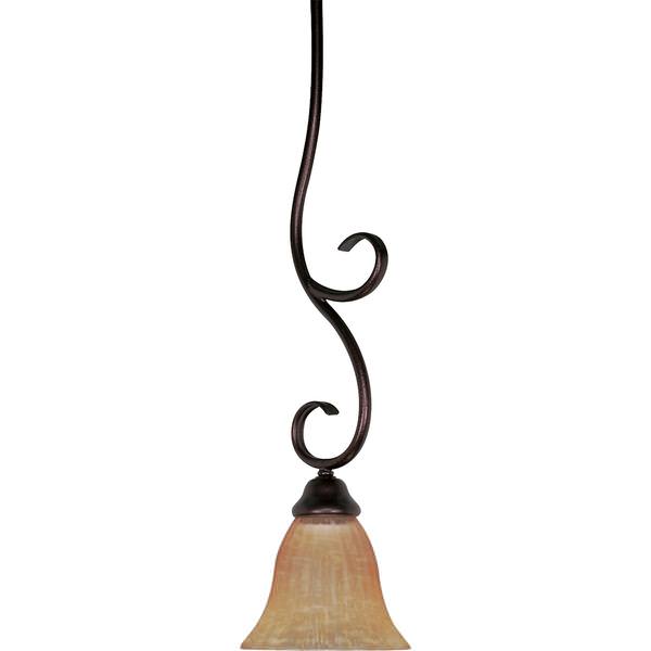 1 Light Copper Bronze Champagne Washed Linen Glass Shade Mini Pendant Light Fixture