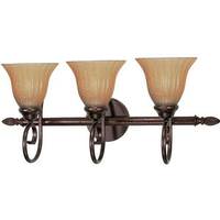 View 3 Light Copper Bronze Champagne Washed Linen Glass Shades Vanity Light Fixture