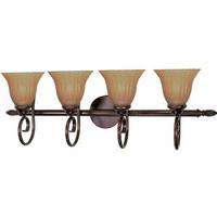 View 4 Light Copper Bronze Champagne Washed Linen Glass Shades Vanity Light Fixture