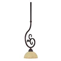 View 1 Light Old Bronze Tuscan Suede Glass Shade Mini Pendant Light Fixture