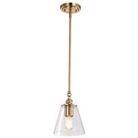 Nuvo Lighting 1 Light Vintage Brass Clear Shade Pendant Light Fixture