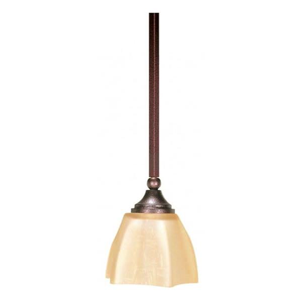 1 Light Copper Bronze Champagne Washed Linen Glass Shade Mini Pendant Light Fixture