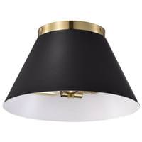 Nuvo Lighting 3 Light Small Vintage Brass/Black Ceiling Light Fixture
