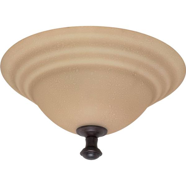 2 Light Old Bronze Amber Water Glass Shade Ceiling Light Fixture