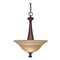 View 2 Light Old Bronze Amber Water Glass Shade Pendant Light Fixture