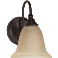 Nuvo Lighting 1 Light Old Bronze Amber Water Glass Shade Vanity Light Fixture