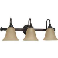 View 3 Light Old Bronze Amber Water Glass Shades Vanity Light Fixture