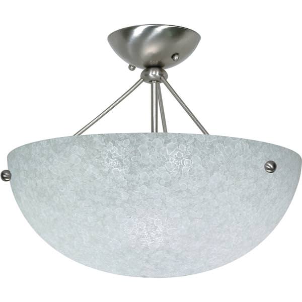 3 Light Brushed Nickel Water Spot Glass Shade Ceiling Light Fixture