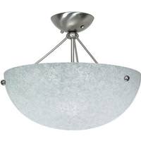 View 3 Light Brushed Nickel Water Spot Glass Shade Ceiling Light Fixture