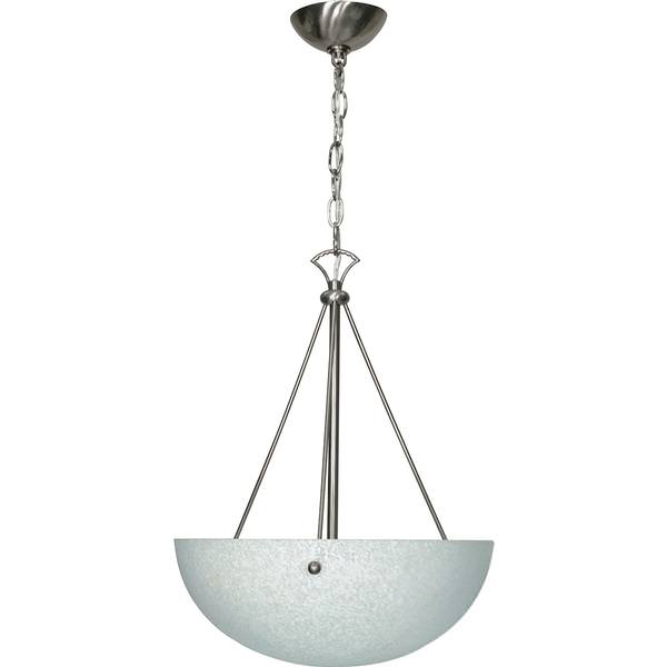 3 Light Brushed Nickel Water Spot Glass Shade Pendant Light Fixture