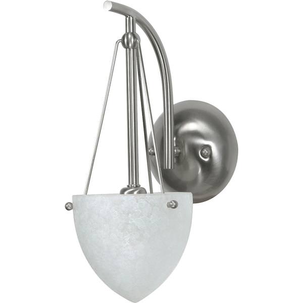 1 Light Brushed Nickel Water Spot Glass Shade Vanity Light Fixture