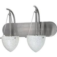 View 2 Light Brushed Nickel Water Spot Glass Shades Vanity Light Fixture
