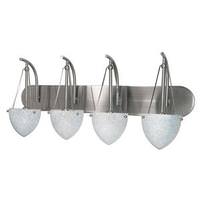 View 4 Light Brushed Nickel Water Spot Glass Shades Vanity Light Fixture