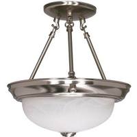 Nuvo Lighting 2 Light Brushed Nickel Alabaster Glass Shade Ceiling Light Fixture