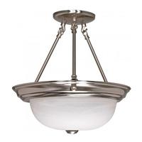 Nuvo Lighting 2 Light Brushed Nickel Alabaster Glass Shade Ceiling Light Fixture