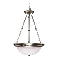 Nuvo Lighting 3 Light Brushed Nickel Alabaster Glass Shade Pendant Light Fixture