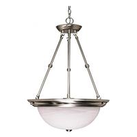 Nuvo Lighting 3 Light Brushed Nickel Alabaster Glass Shade Pendant Light Fixture