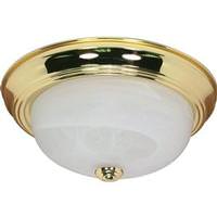 Nuvo Lighting 2 Light 11" Round Polished Brass Alabaster Glass Shade Ceiling Light Fixture