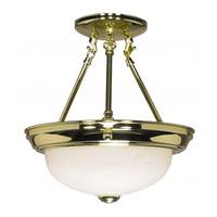 Nuvo Lighting 2 Light Polished Brass Alabaster Glass Shade Ceiling Light Fixture