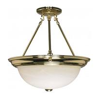 Nuvo Lighting 3 Light Polished Brass Alabaster Glass Shade Ceiling Light Fixture