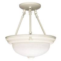 Nuvo Lighting 2 Light Textured White Alabaster Glass Shade Ceiling Light Fixture