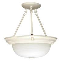 Nuvo Lighting 3 Light Textured White Alabaster Glass Shade Ceiling Light Fixture