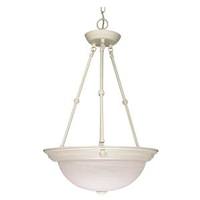 Nuvo Lighting 3 Light Textured White Alabaster Glass Shade Pendant Light Fixture
