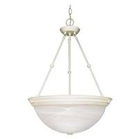 Nuvo Lighting 3 Light Textured White Alabaster Glass Shade Pendant Light Fixture