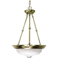 Nuvo Lighting 3 Light Antique Brass Frosted Swirl Glass Shade Pendant Light Fixture