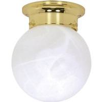 Nuvo Lighting 1 Light Polished Brass Alabaster Glass Ball Shade Ceiling Light Fixture