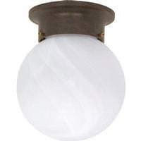 Nuvo Lighting 1 Light Old Bronze Alabaster Glass Ball Shade Ceiling Light Fixture