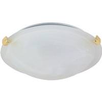 Nuvo Lighting 1 Light 12" Round Polished Brass Alabaster Glass Dome Shade Tri-Clip Ceiling Light Fixture