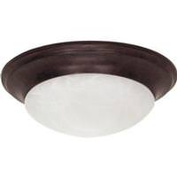 Nuvo Lighting 1 Light 11" Round Old Bronze Alabaster Glass Dome Shade Twist and Lock Ceiling Light Fixture