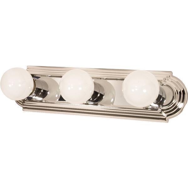 3 Light Polished Chrome Racetrack Style Vanity Light Fixture