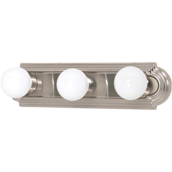 3 Light Brushed Nickel Racetrack Style Vanity Light Fixture